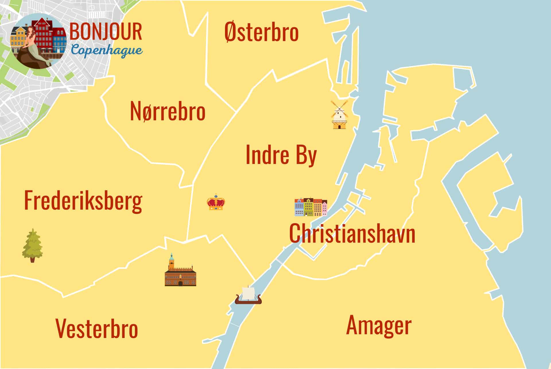 map quartiers copenhague